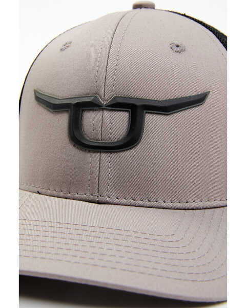 Image #2 - RopeSmart Men's Gray Steerhead Logo Mesh-Back Ball Cap , Grey, hi-res