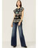 Johnny Was Women's Perlette Tie-Back Silk Pattern Blouse, Black, hi-res
