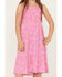 Image #3 - Wrangler Girls' Sunburst Print Sleeveless Midi Dress, Pink, hi-res