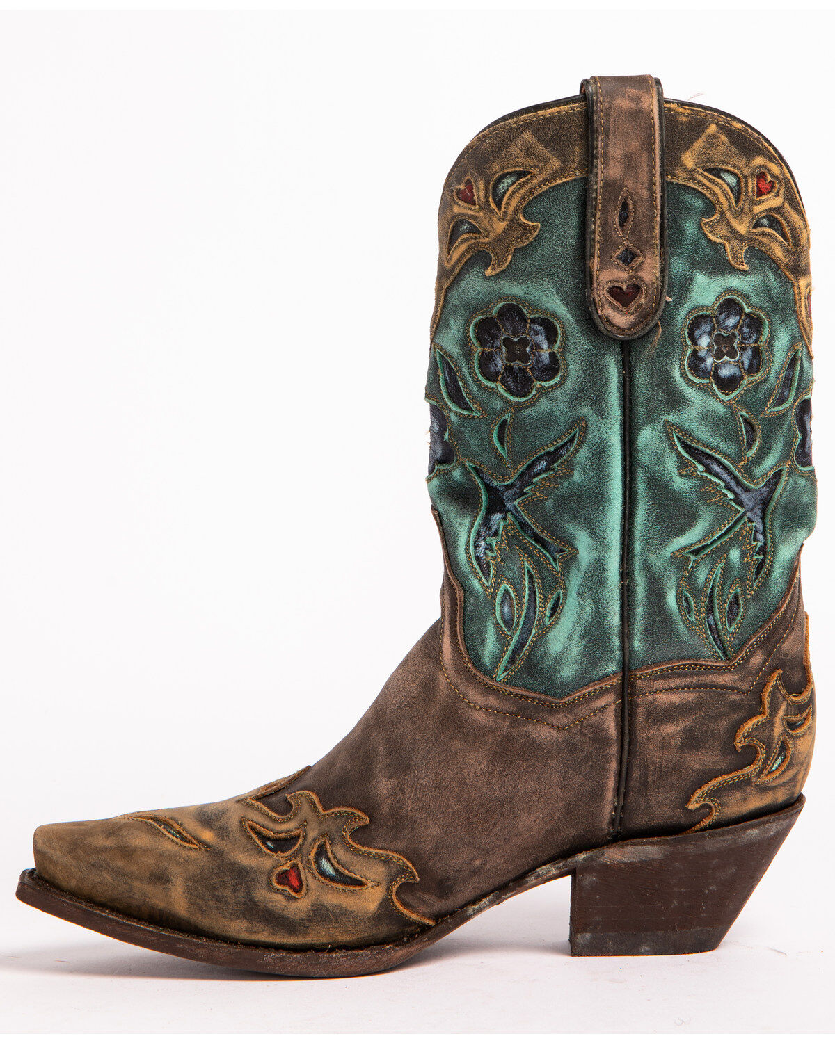 Image #2 - Dan Post Women's Blue Bird Wingtip Western Boots - Snip Toe, Copper, hi-res