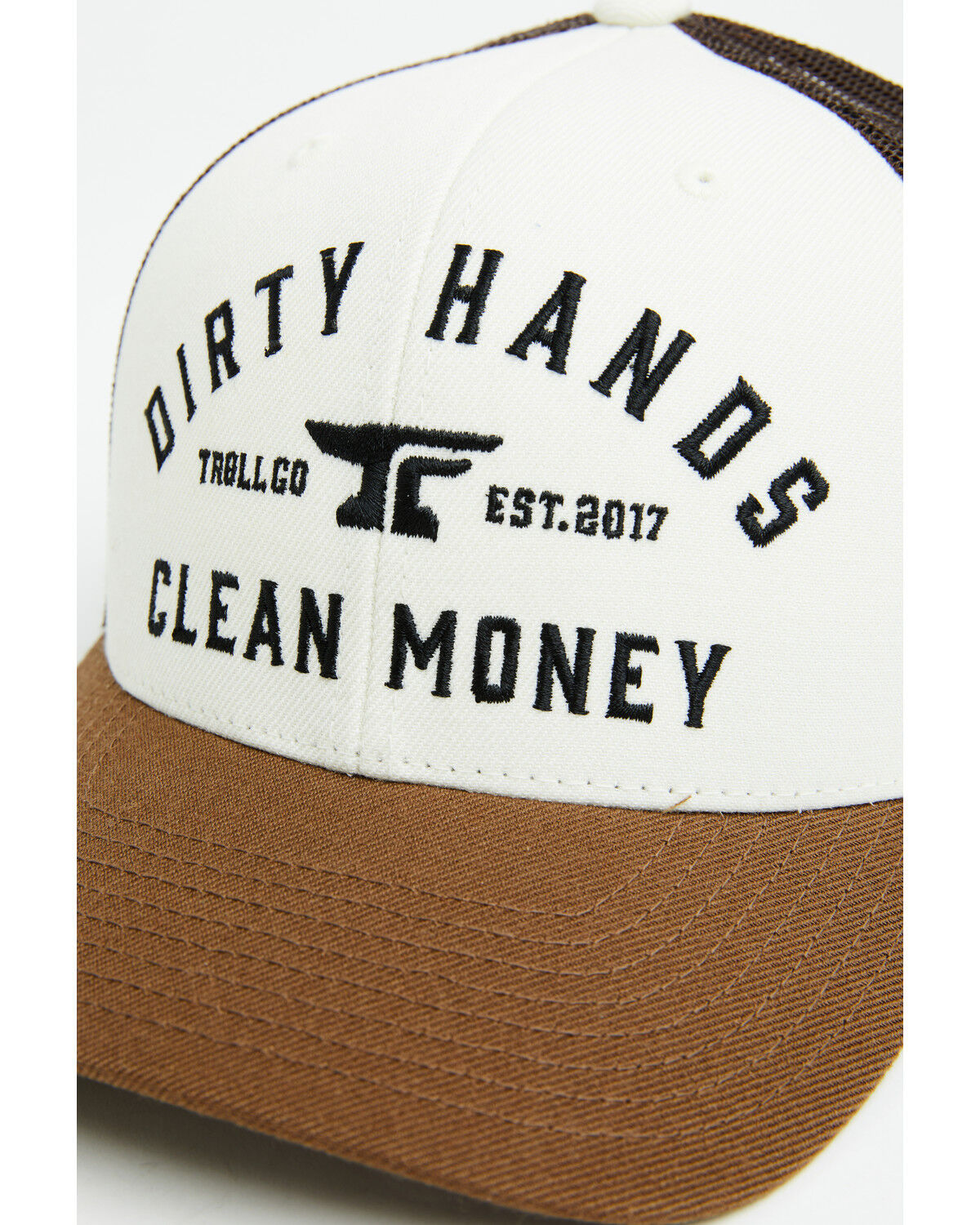 Image #2 - Troll Co Men's Dirty Hands Clean Money Ball Cap, Brown, hi-res
