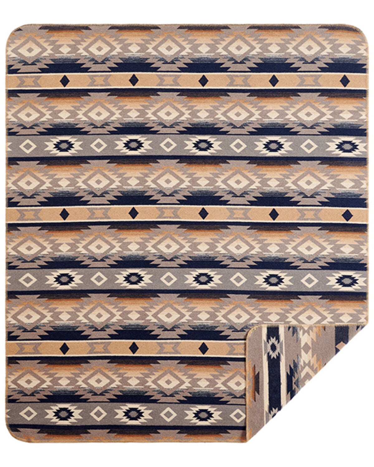 Image #1 - HiEnd Accents Taos Wool Blend Throw Blanket, Tan, hi-res