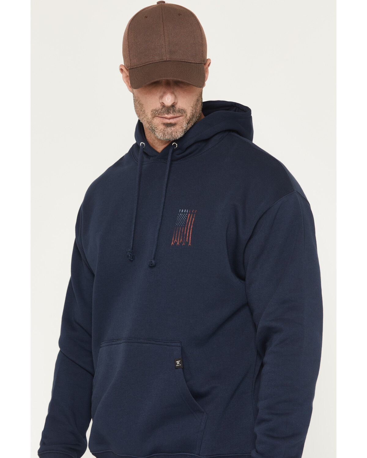 Image #3 - Troll Co Men's DHCM Flagship Hooded Sweatshirt, Navy, hi-res