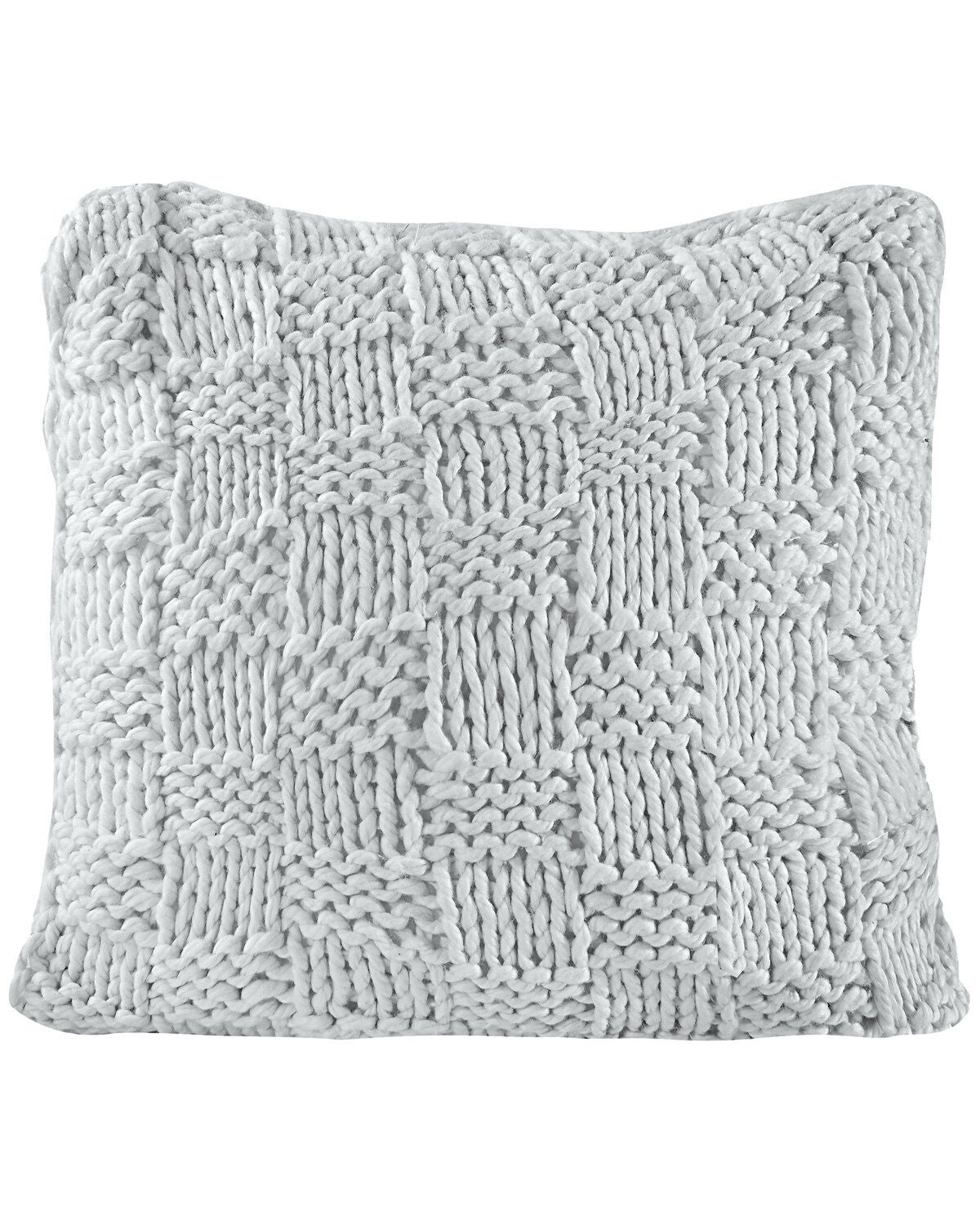 HiEnd Accents Chess Knit Euro Sham, Grey, hi-res