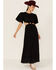 Maia Bergman Women's Crochet Eyelet Open Back Maxi Dress, Black, hi-res