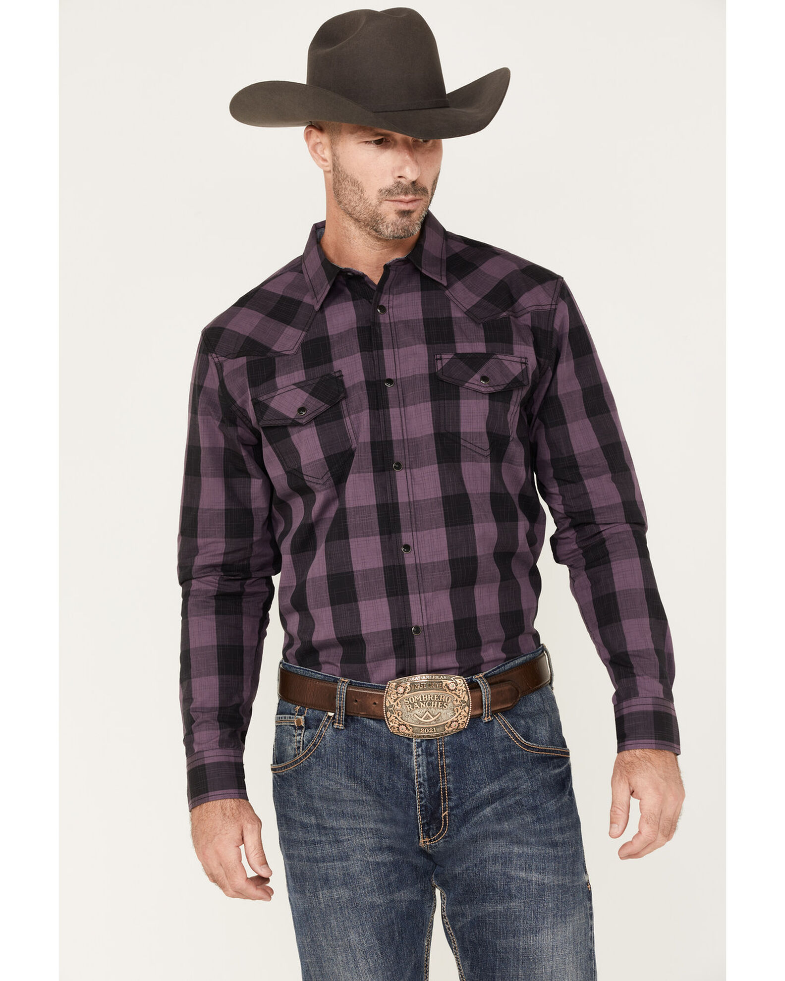 Product Name Cody James Men s Rustler Large Plaid Snap Western Shirt