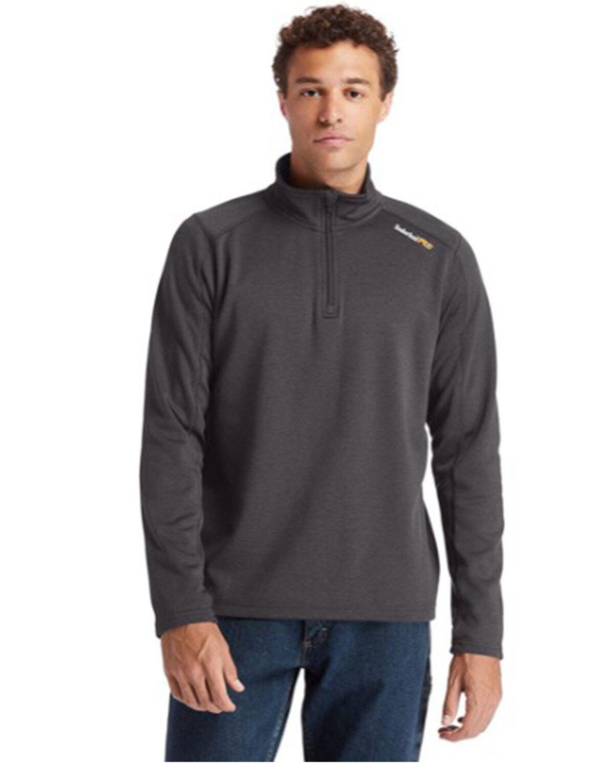 Timberland PRO Men's Inductor 1/4 Zip Front Fleece Work Pullover, Heather Grey, hi-res