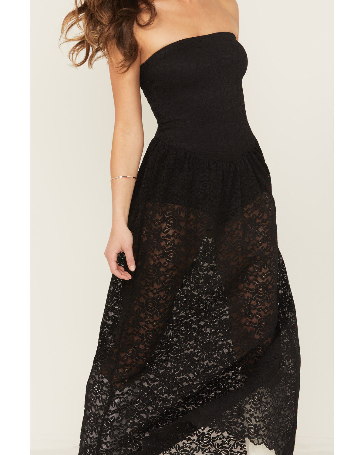 Image #3 - Show Me Your Mumu Women's Diana Drop Waist Lace Midi Dress, Black, hi-res