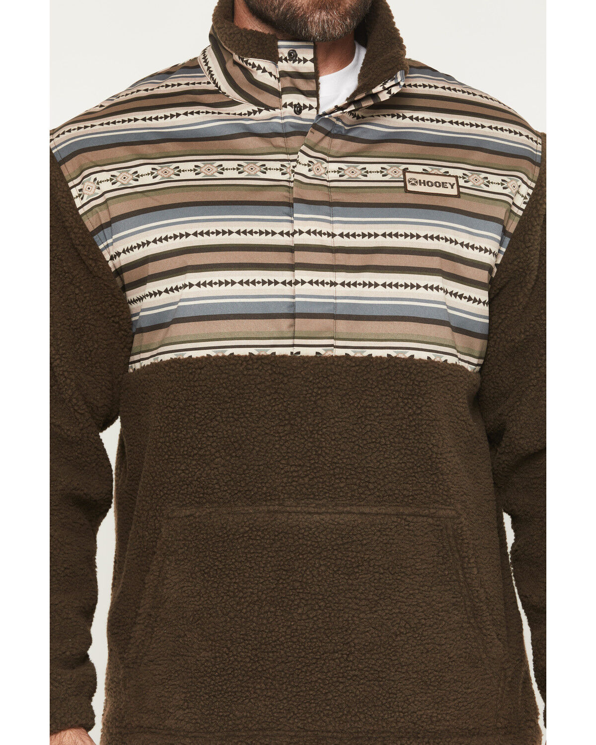 Image #3 - Hooey Men's Brecken Sherpa Pullover, Brown, hi-res