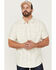 Image #1 - Brothers and Sons Men's Large Plaid Short Sleeve Button Down Western Shirt , Cream, hi-res
