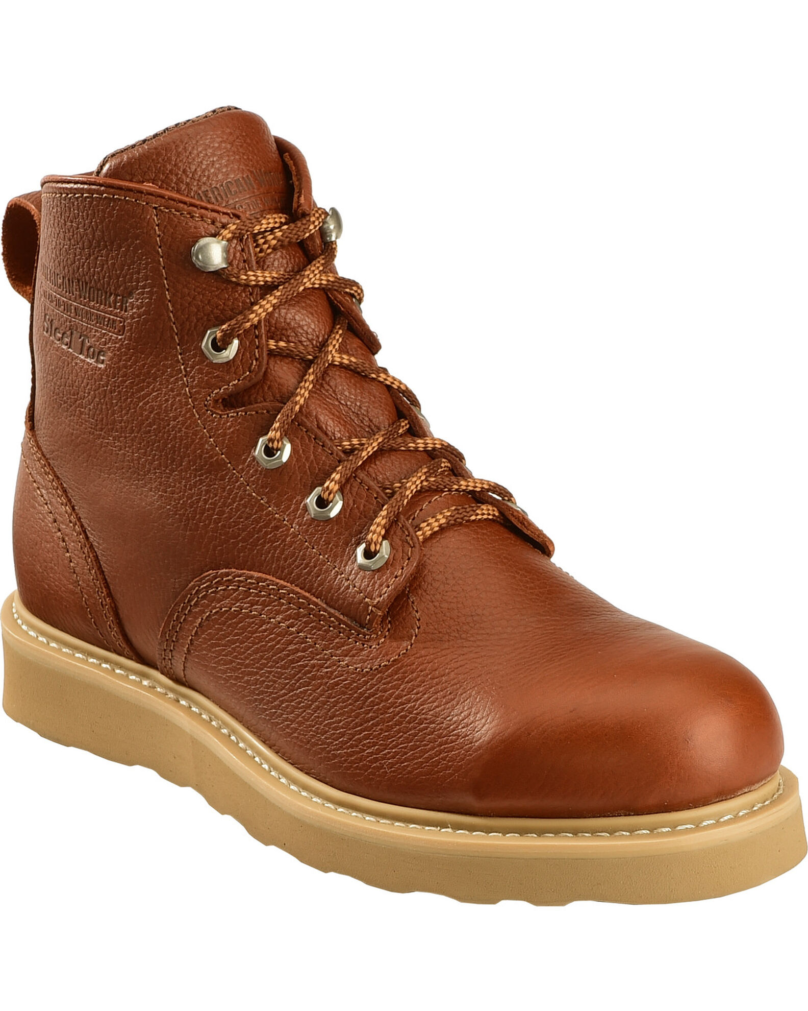 American Worker Men's Russet Lace-Up Work Boots - Steel Toe | Boot