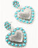 Image #3 - Shyanne Women's Heart Statement Earrings, Silver, hi-res