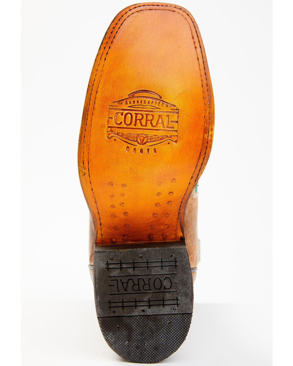 Image #8 - Corral Women's Floral Blacklight Western Boots - Square Toe, Cognac, hi-res