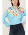 Ranch Dress'n Women's Floral Performance Rodeo Shirt, Blue, hi-res