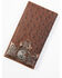 Image #1 - Cody James Men's Bifold Ostrich Print Embossed Rodeo Wallet, Brown, hi-res