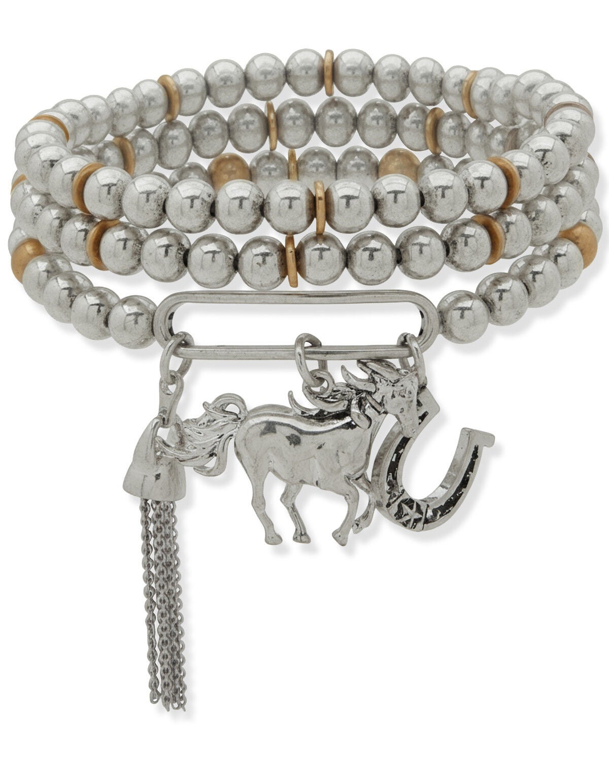 Image #1 - Lainey Wilson Women's Western Charm Bracelet Set - 3 Piece, Silver, hi-res