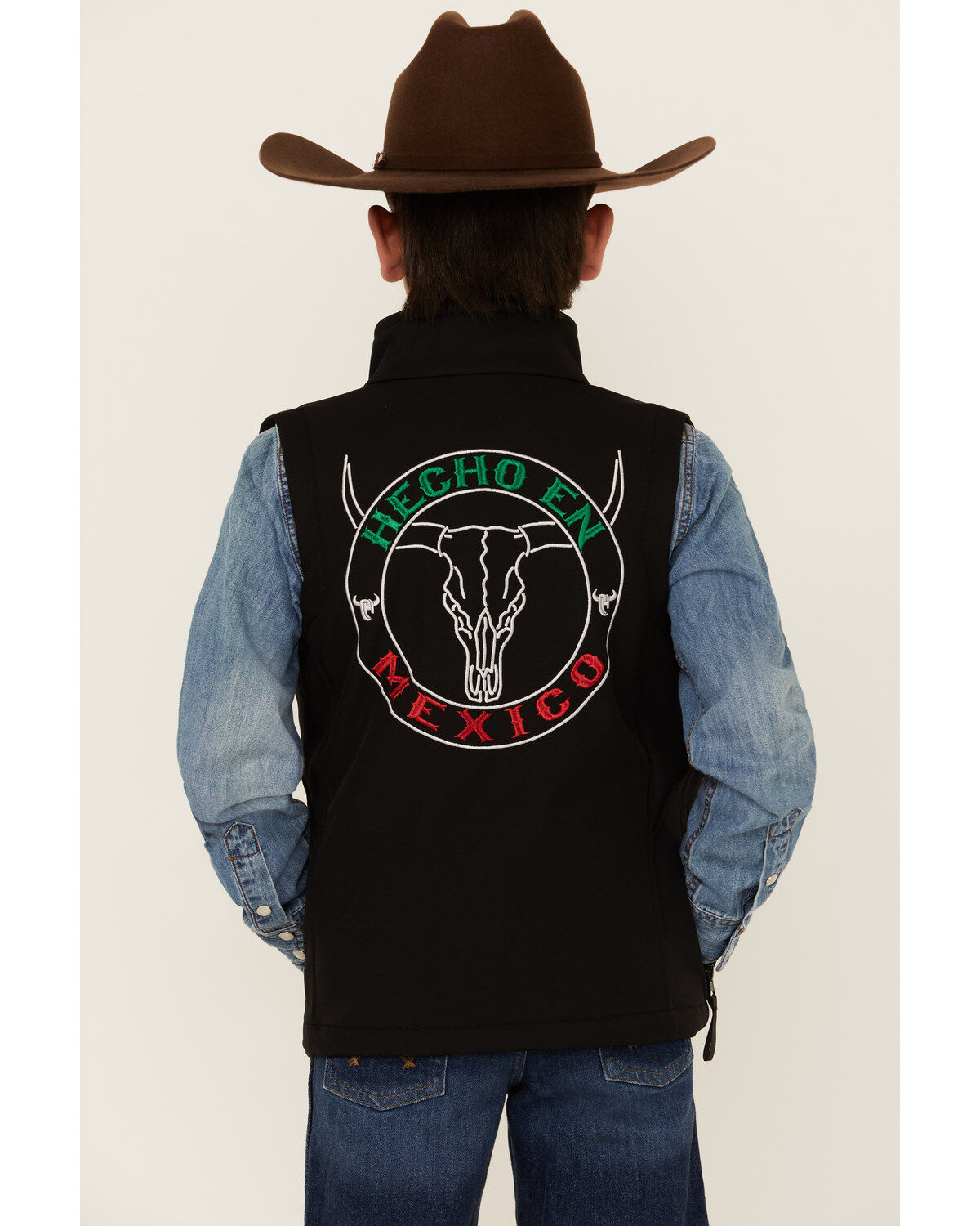 Image #4 - Cowboy Hardware Boys' Hecho en Mexico Vest, Black, hi-res