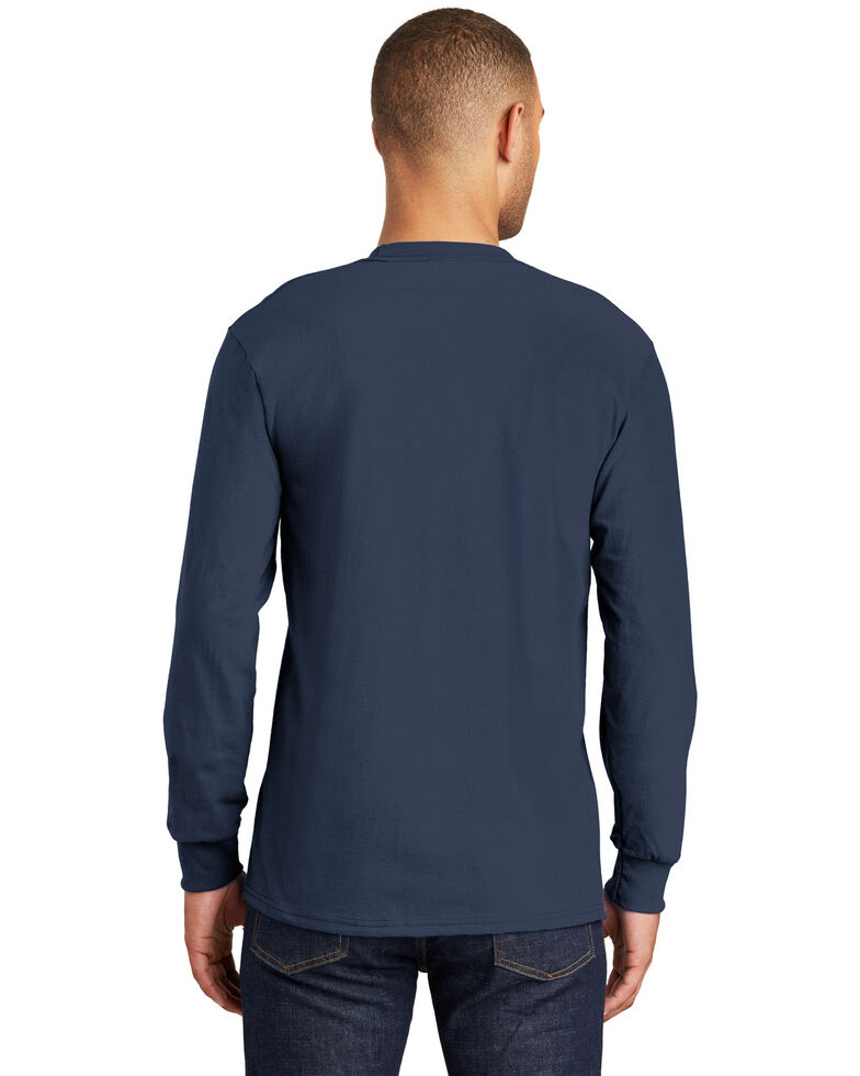 Port &amp; Company Men�s Navy 3X Essential Pocket Long Sleeve