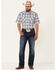 Image #2 - Rough Stock By Panhandle Men's Large Dobby Plaid Print Short Sleeve Pearl Snap Western Shirt, , hi-res