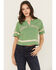 Image #1 - Cleo + Wolf Women's Emmett Homegrown Relaxed Fit Varsity Tee, Green, hi-res