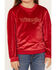 Image #3 - Wrangler Girls' Logo Graphic Sweatshirt, Red, hi-res