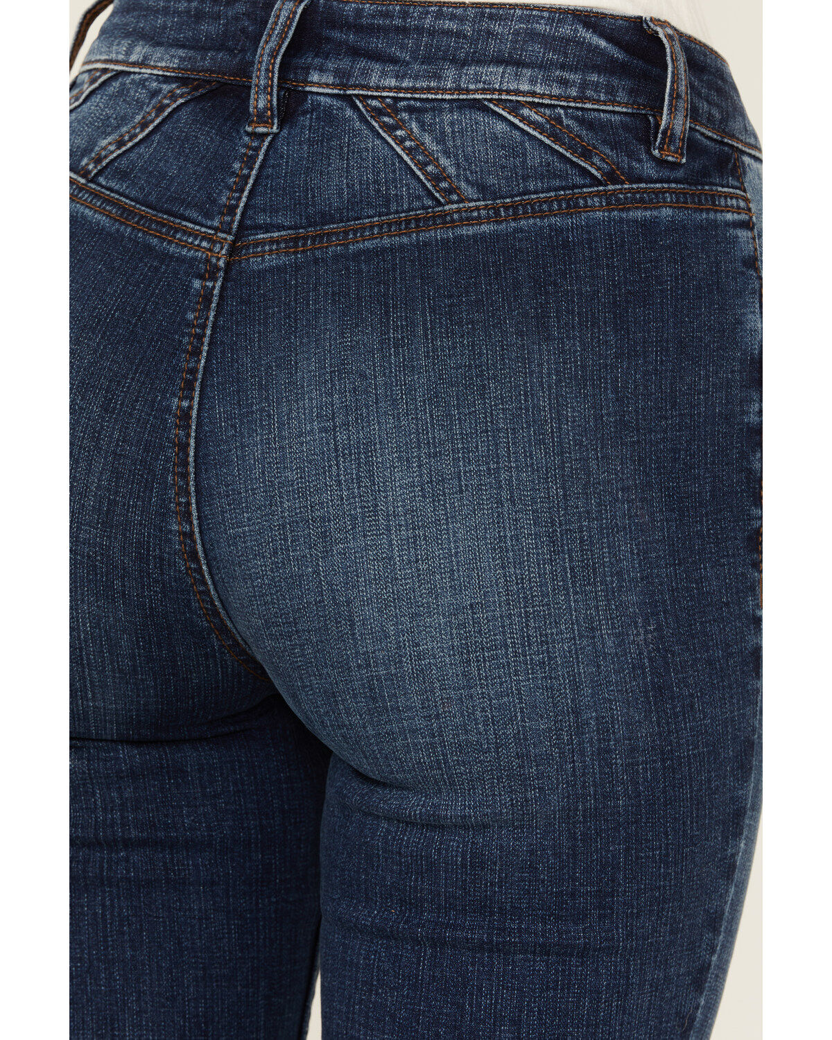 Image #2 - Shyanne Women's Celeste Dark Wash High Rise Seamed Back Stretch Bootcut Jeans, Dark Wash, hi-res