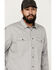 Image #2 - Hawx Men's All Out Woven Solid Long Sleeve Snap Work Shirt - Big, Grey, hi-res