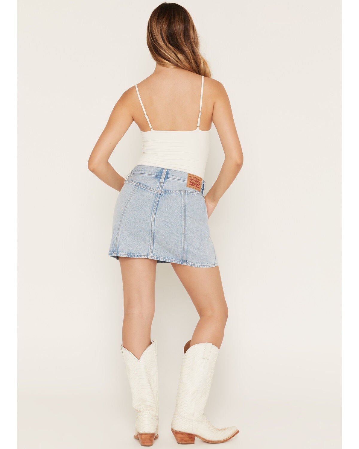 Image #3 - Levi's Women's Icon Light Wash Seamed Denim Mini Skirt, Light Wash, hi-res