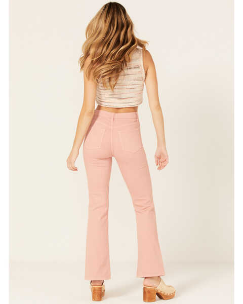 Sneak Peek Women's High Rise Slim Bootcut Jeans, Pink, hi-res