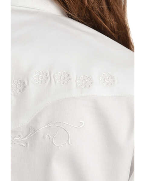 Image #6 - Wrangler Kid's Embroidered Long Sleeve Western Shirt, White, hi-res