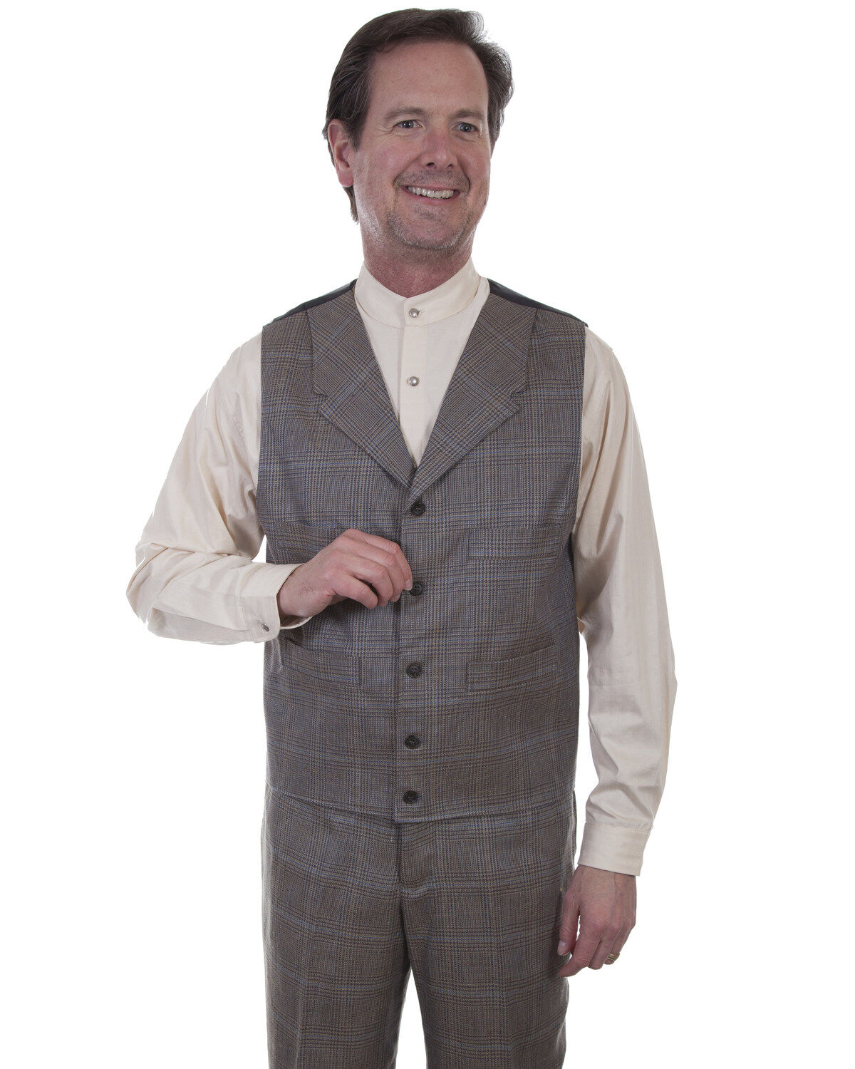Image #1 - Scully Men's Plaid Vest, Multi, hi-res