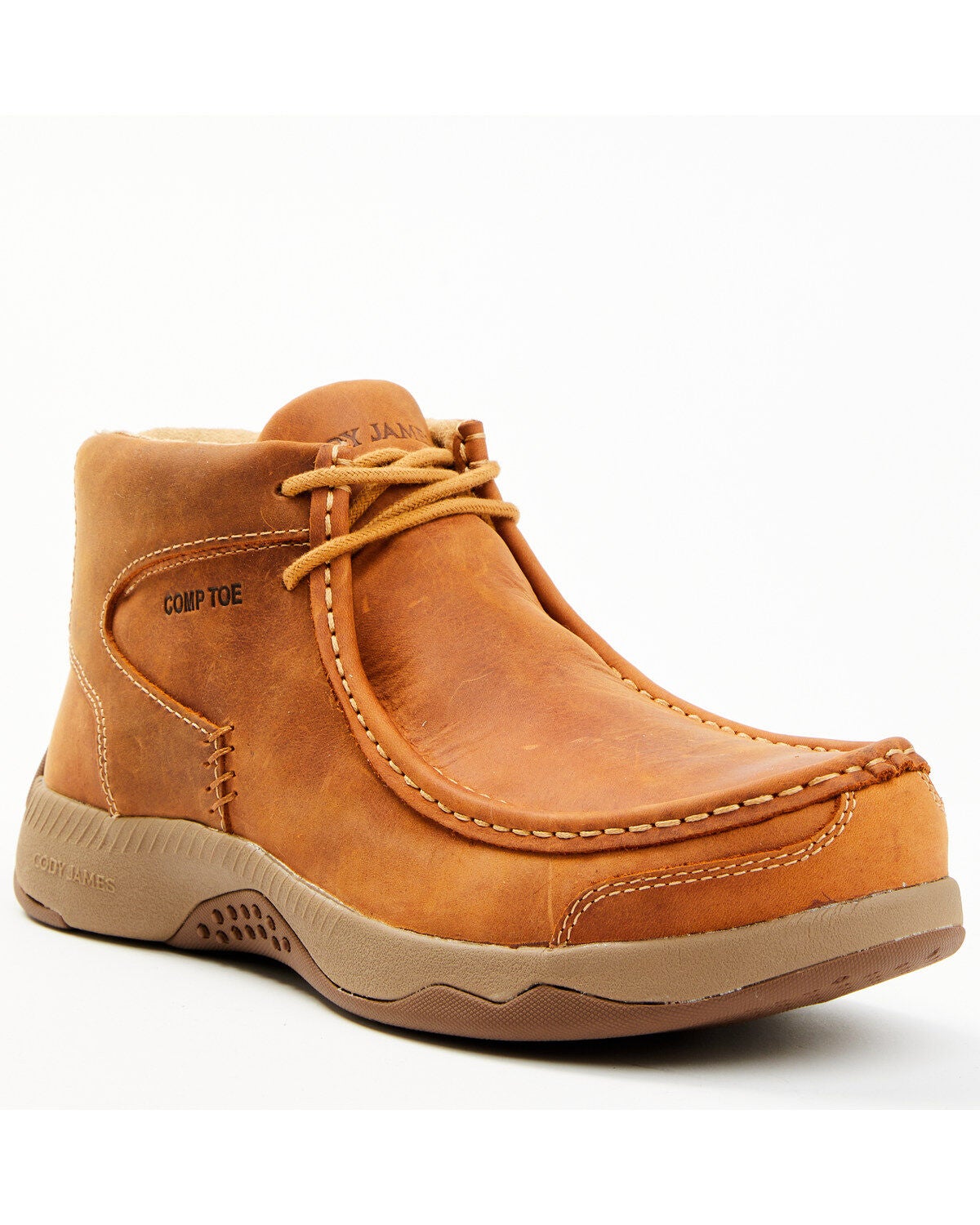 Cody James Men's Casual Wallabee Big Brother Lace-Up Work Boots - Composite Toe, Tan, hi-res