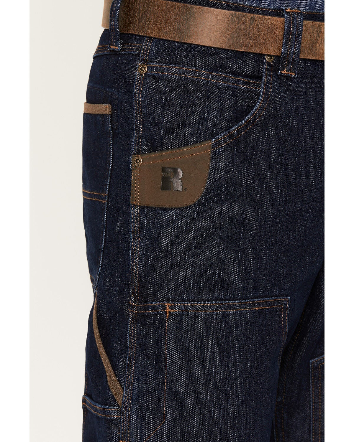 Image #2 - Wrangler RIGGS Men's Relaxed Fit Stretch Utility Double Front Denim Jeans, Dark Wash, hi-res