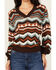 Image #3 - Shyanne Women's Zig Zag V Neck Sweater, Caramel, hi-res