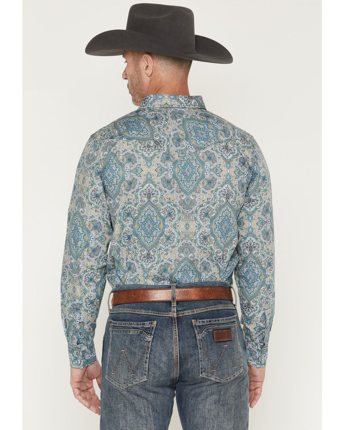 Image #4 - Gibson Trading Co Men's Throwback Paisley Print Long Sleeve Western Shirt, Multi, hi-res