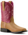 Image #1 - Ariat Girls' Tombstone Western Boots - Broad Square Toe, Pink, hi-res