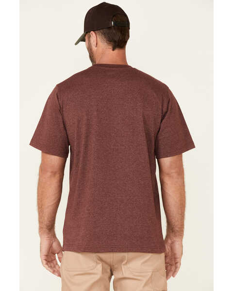 Image #4 - Hawx Men's Solid Forge Short Sleeve Work Pocket T-Shirt - Big, Burgundy, hi-res