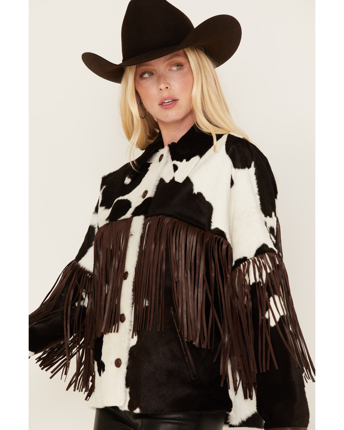 Image #2 - DANCASSAB Women's Taylor Hair-On Hide Fringe Jacket, Multi, hi-res