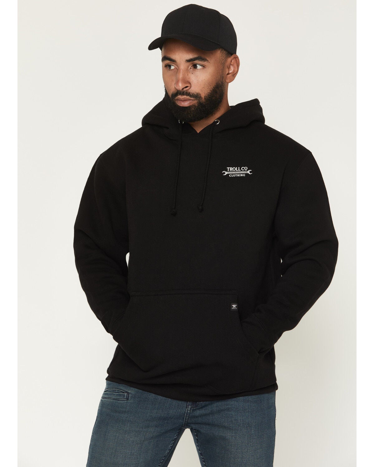 Image #2 - Troll Co Men's DHCM Wing Spanner Hooded Sweatshirt, Black, hi-res