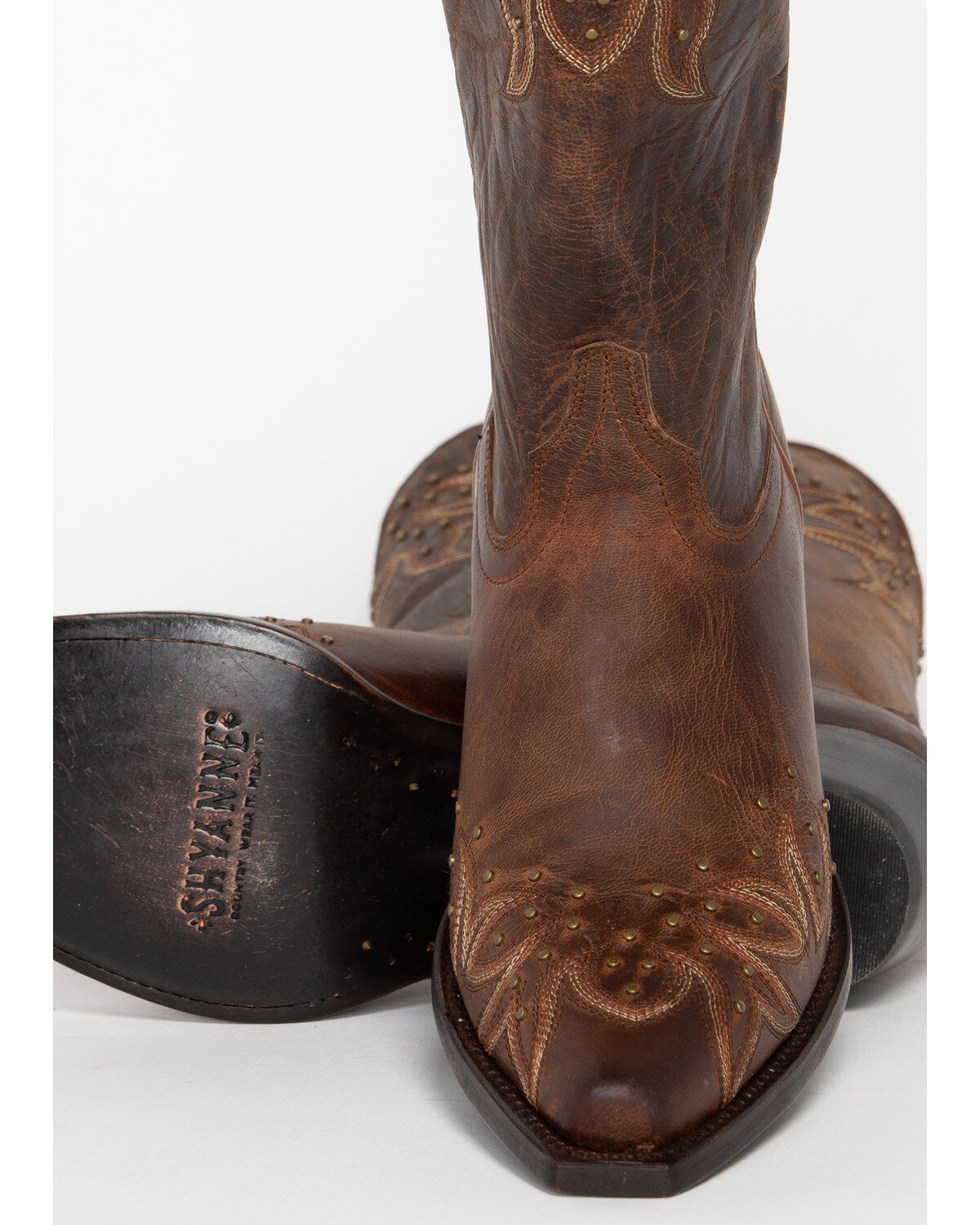 Image #4 - Shyanne Women's Studded Wing Tip Cowgirl Boots - Snip Toe, Brown, hi-res