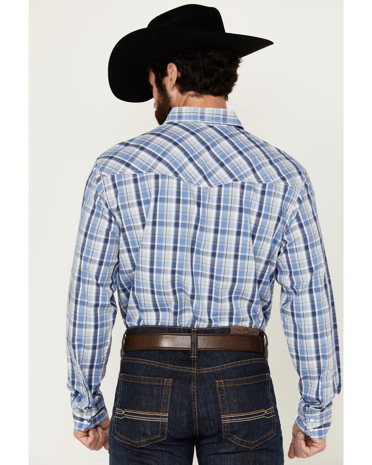 Image #4 - Wrangler 20X Men's Advanced Comfort Plaid Print Long Sleeve Snap Western Shirt, , hi-res