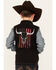 Image #4 - Cowboy Hardware Boys' Flag Skull Canvas Vest, Black, hi-res