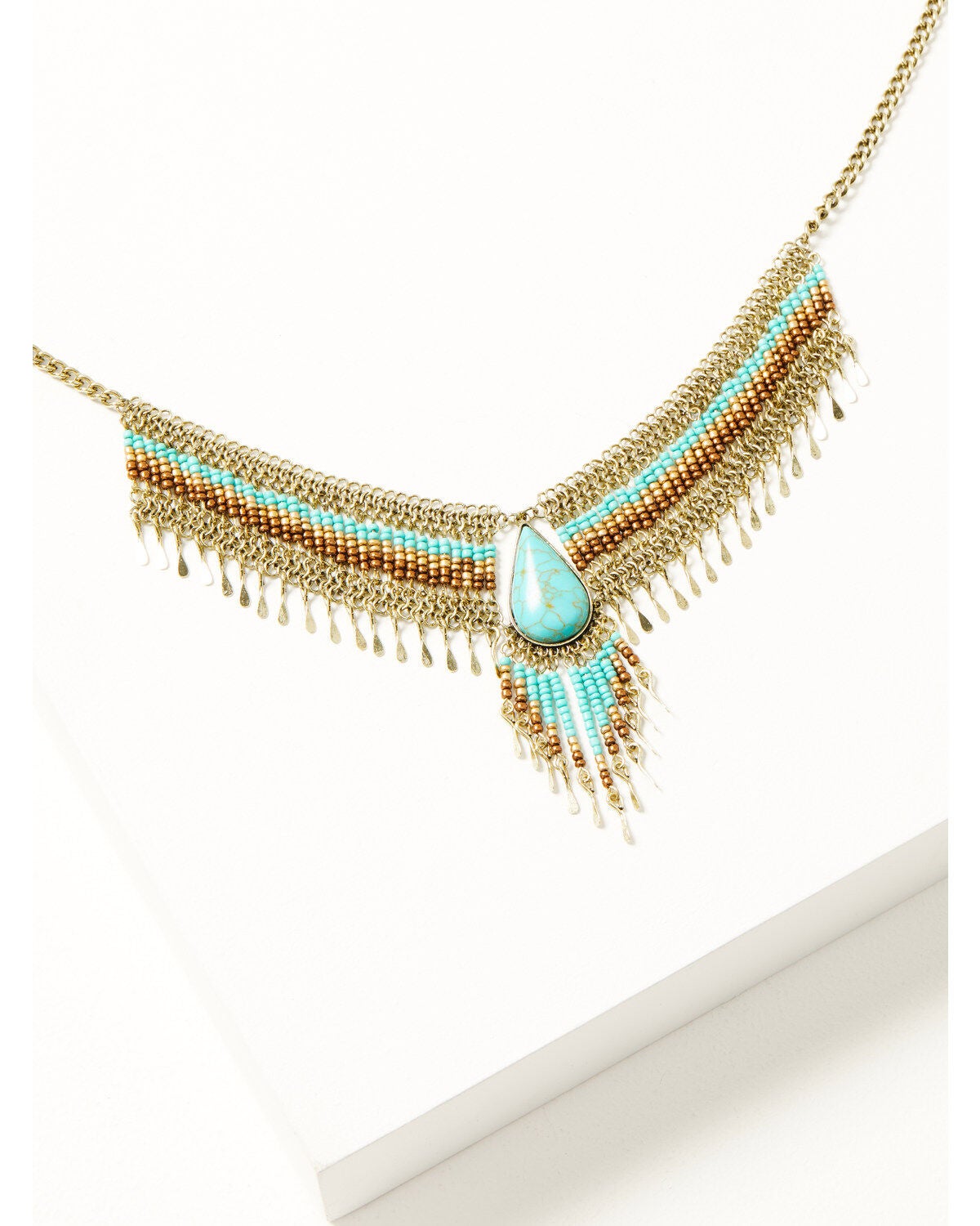 Shyanne Women's Desert Boheme Beaded Necklace, Gold, hi-res