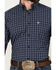 Image #3 - Ariat Men's Prestcot Windowpane Plaid Print Long Sleeve Performance Shirt, Navy, hi-res