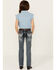 Image #3 - Grace in LA Little Girls' Medium Wash Steer Head Pocket Stretch Bootcut Jeans, Medium Wash, hi-res