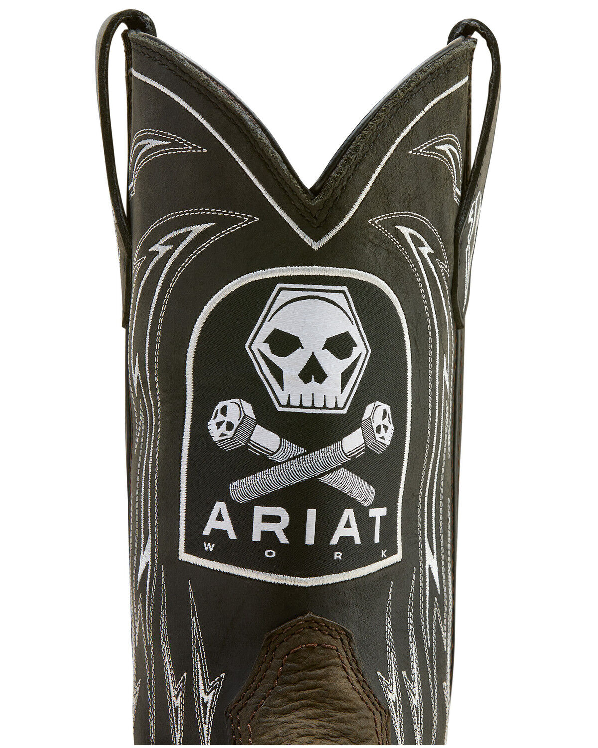 Image #3 - Ariat Men's WorkHog® XT Bolt Skull Waterproof Work Boots - Carbon Toe, Brown, hi-res