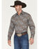 Image #1 - Stetson Men's Floral Paisley Print Long Sleeve Snap Western Shirt, Brown, hi-res