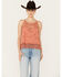 Beyond The Radar Women's Crochet Trim Tank, Rust Copper, hi-res