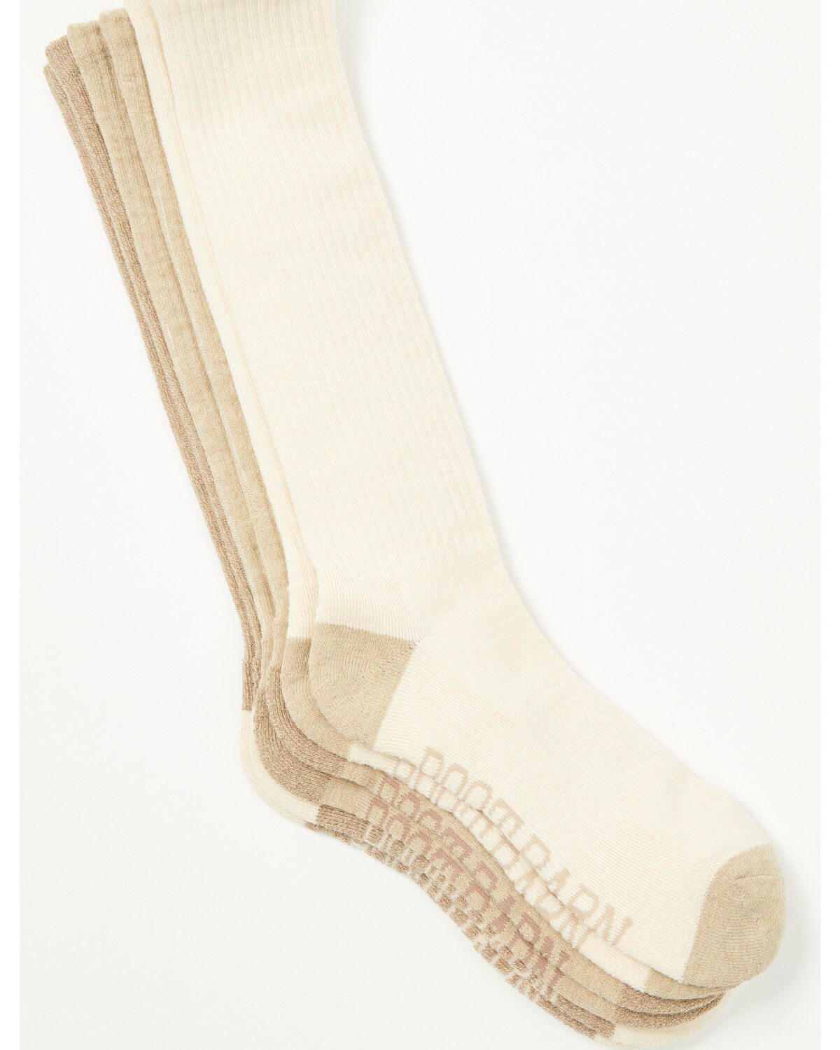 Image #2 - Boot Barn Women's Basic Over The Calf Socks - 3 Pack, Tan, hi-res