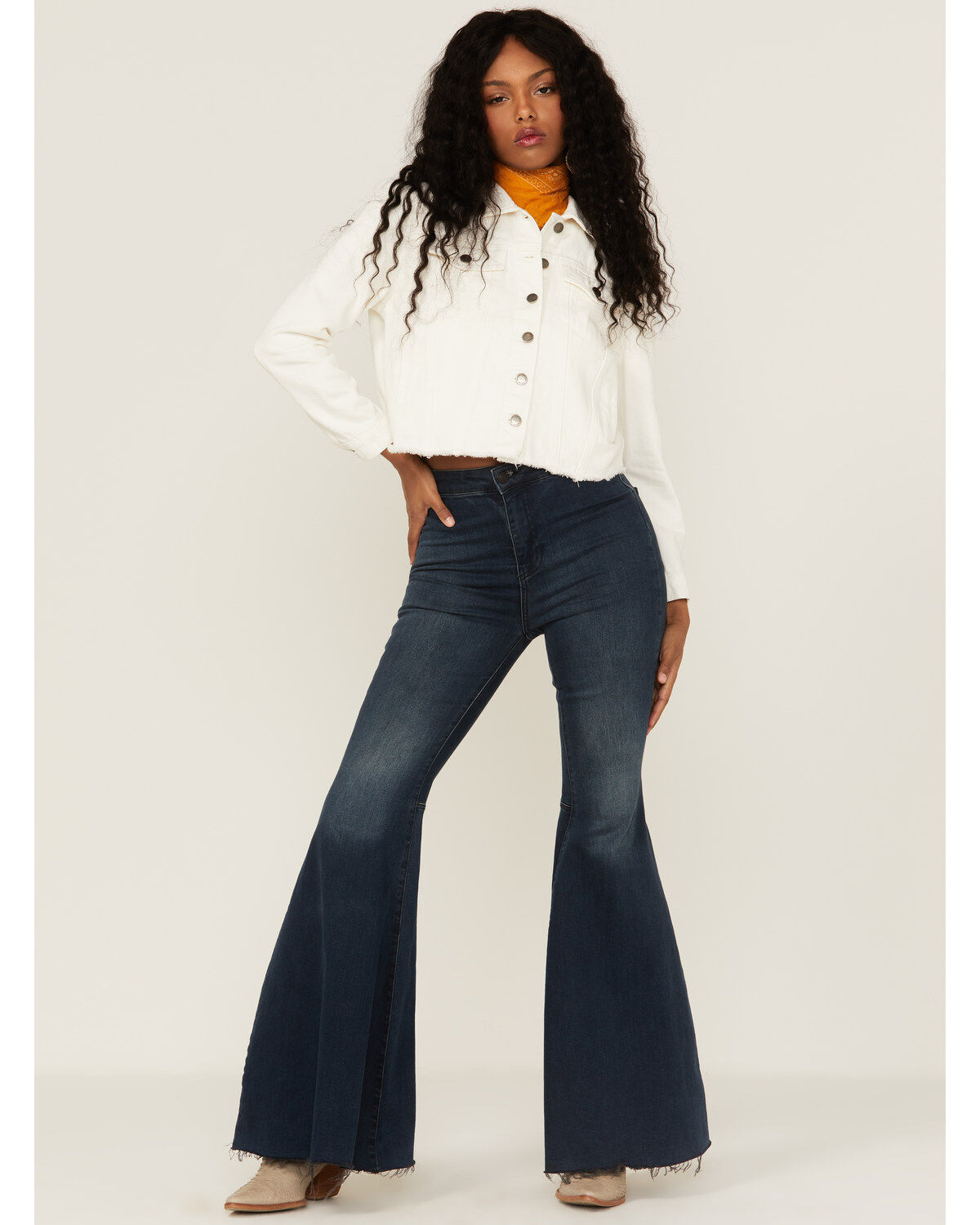 Image #2 - Velvet Heart Women's Jeanie Denim Frayed Hem Jacket, White, hi-res
